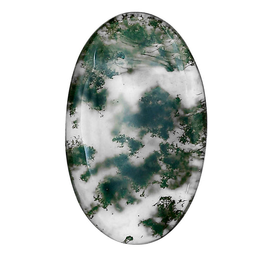 Green Moss Agate 35.5x21.7x4.5 mm Oval Gemstone LS02050-31