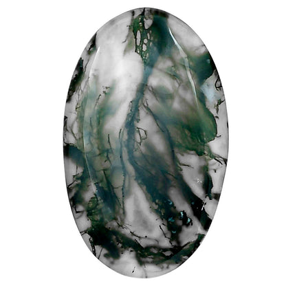 Green Moss Agate 34.9x21.3x5 mm Oval Gemstone LS02051-31