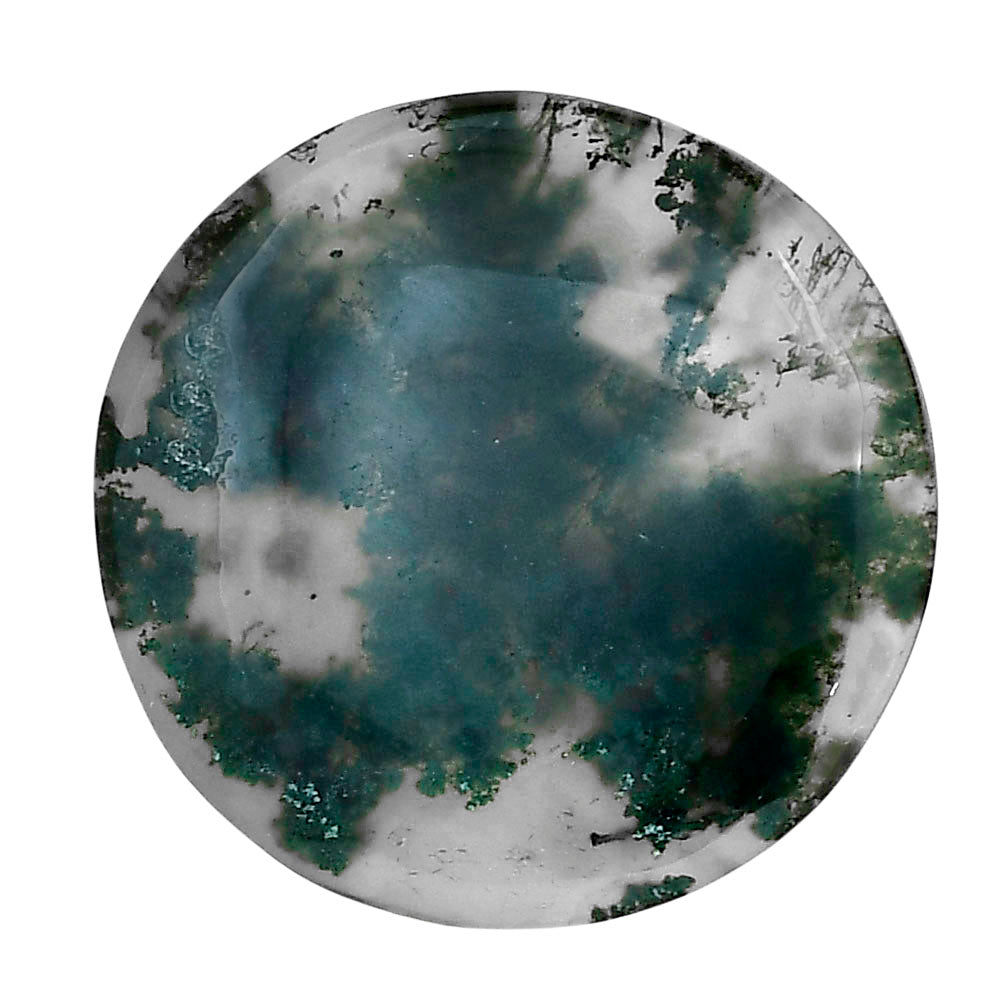 Green Moss Agate 29.7x29.7x5 mm Round Gemstone LS02052-31