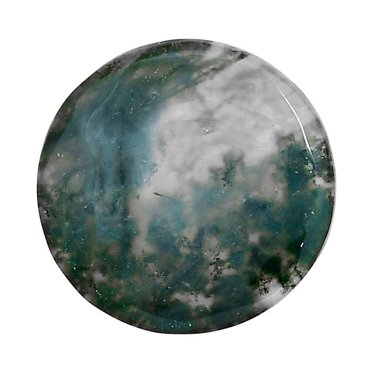 Green Moss Agate 24.2x24.2x5 mm Round Gemstone LS02056-31