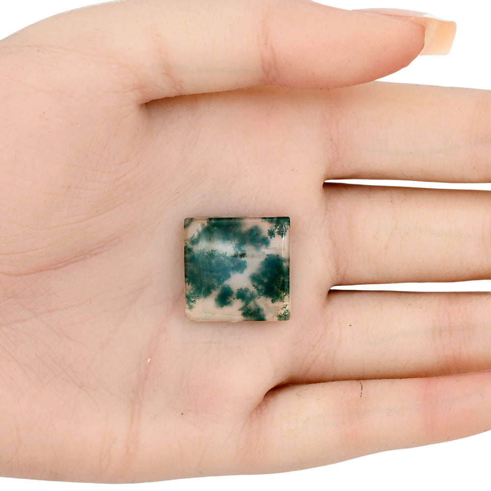 Green Moss Agate 19.3x19x5 mm Baguette Gemstone LS02057-31