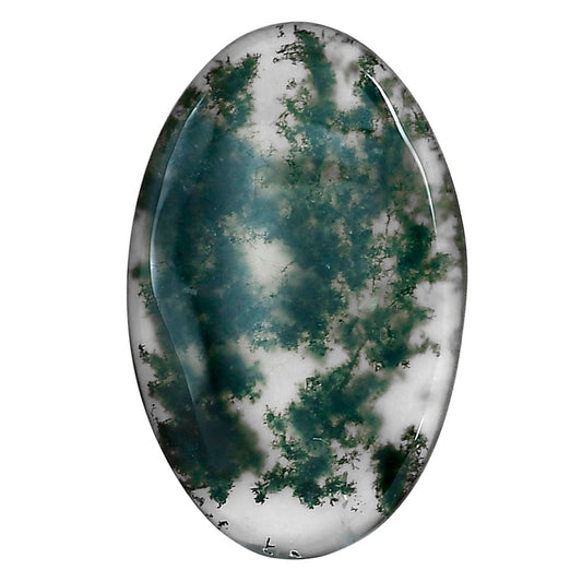 Green Moss Agate 36.45x23.1x4.5 mm Oval Gemstone LS02058-31