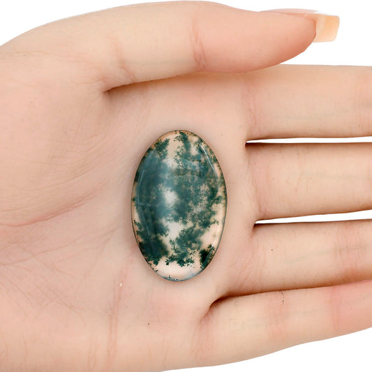 Green Moss Agate 36.45x23.1x4.5 mm Oval Gemstone LS02058-31