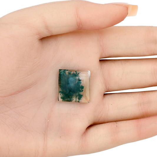 Green Moss Agate 18.5x18.2x5 mm Baguette Gemstone LS02059-31