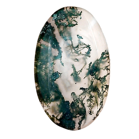 Green Moss Agate 28.6x17.55x4.7 mm Oval Gemstone LS02060-31