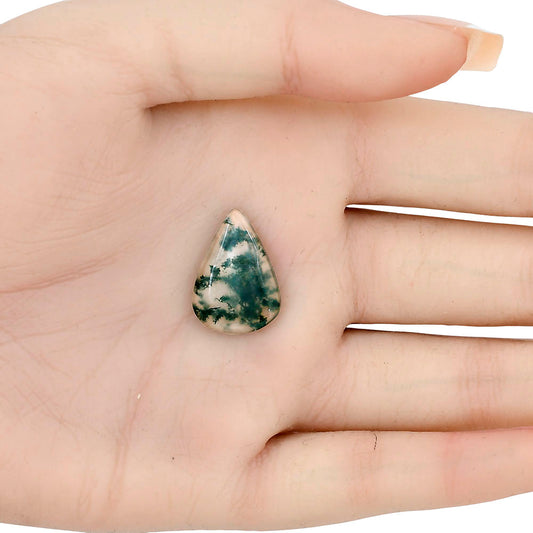 Green Moss Agate 20.5x14.5x4 mm Pear Gemstone LS02064-31