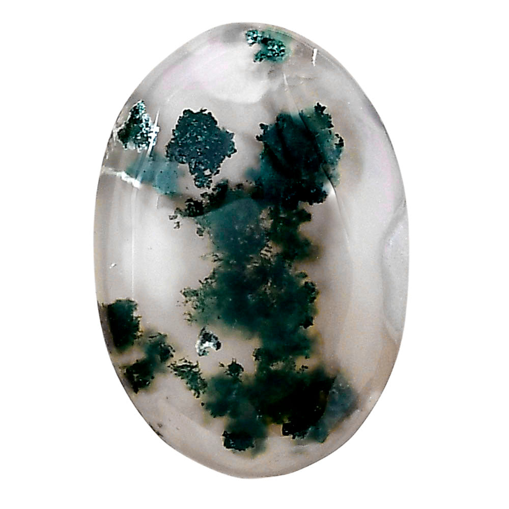 Green Moss Agate 26.9x18.65x5.5 mm Oval Gemstone LS02065-31
