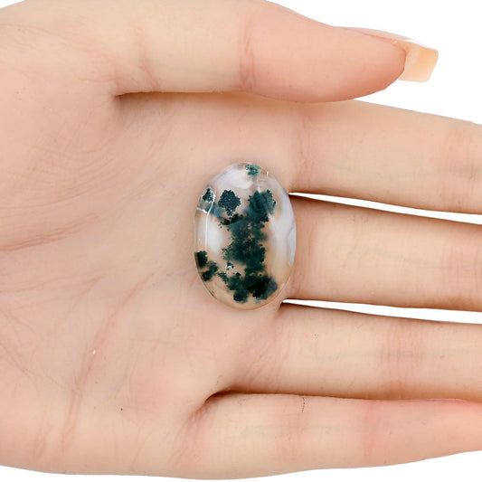 Green Moss Agate 26.9x18.65x5.5 mm Oval Gemstone LS02065-31