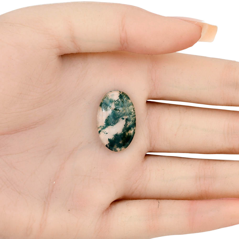 Green Moss Agate 22.6x14.2x4.3 mm Oval Gemstone LS02066-31