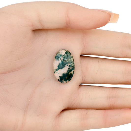 Green Moss Agate 22.6x14.2x4.3 mm Oval Gemstone LS02066-31