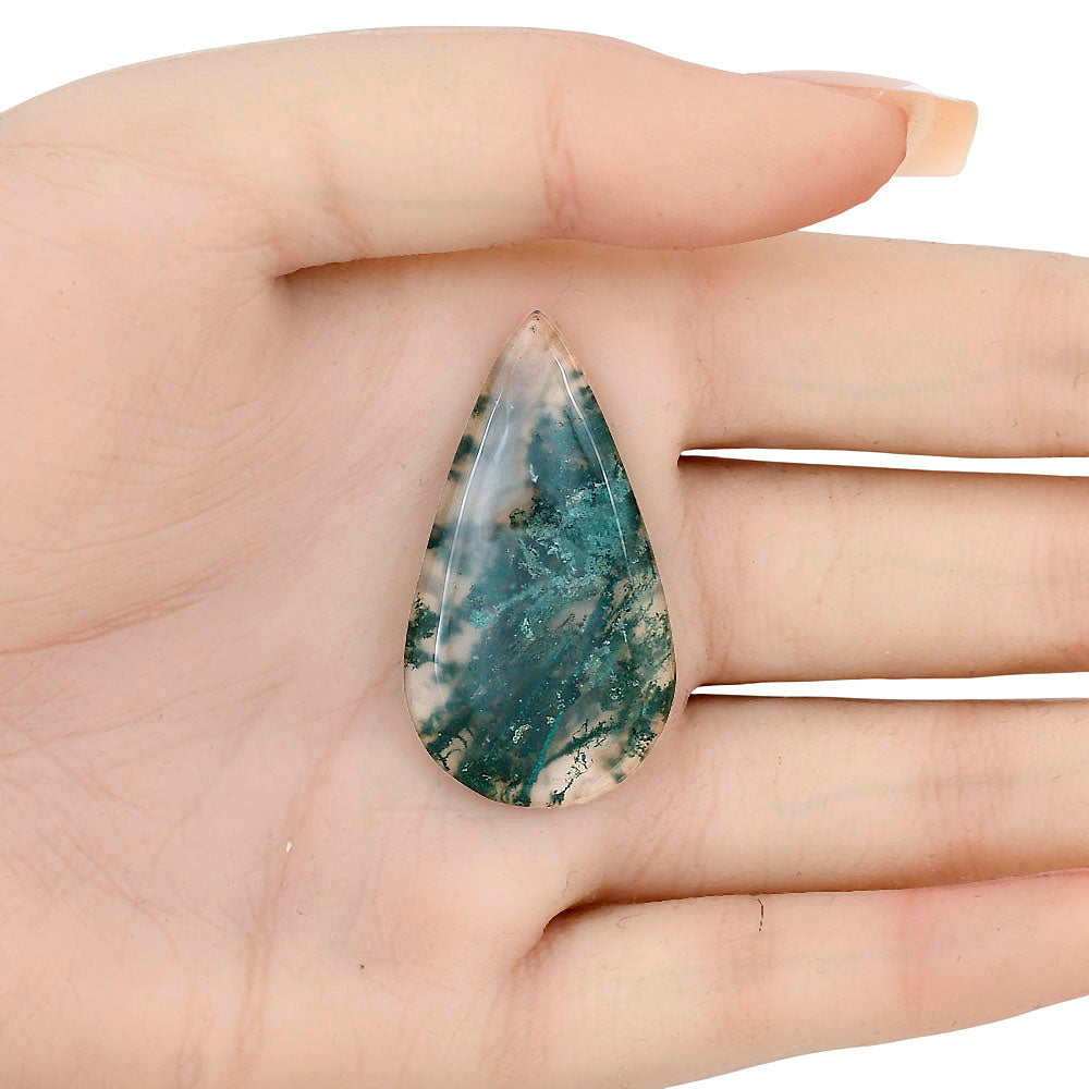 Green Moss Agate 40.65x22.2x4.5 mm Pear Gemstone LS02067-31