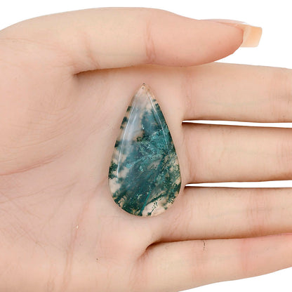 Green Moss Agate 40.65x22.2x4.5 mm Pear Gemstone LS02067-31
