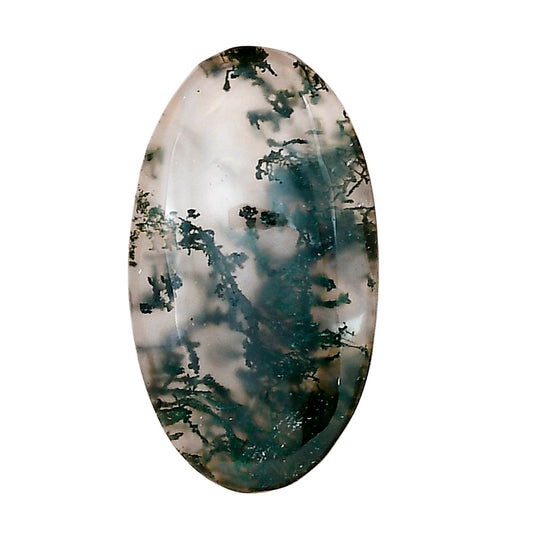 Green Moss Agate 30.85x17.3x5.7 mm Oval Gemstone LS02069-31