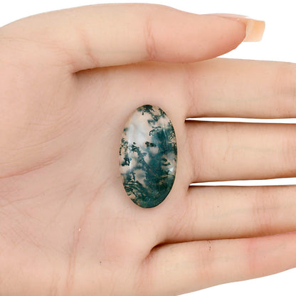 Green Moss Agate 30.85x17.3x5.7 mm Oval Gemstone LS02069-31