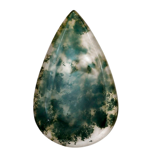 Green Moss Agate 35.3x21.8x5 mm Pear Gemstone LS02070-31