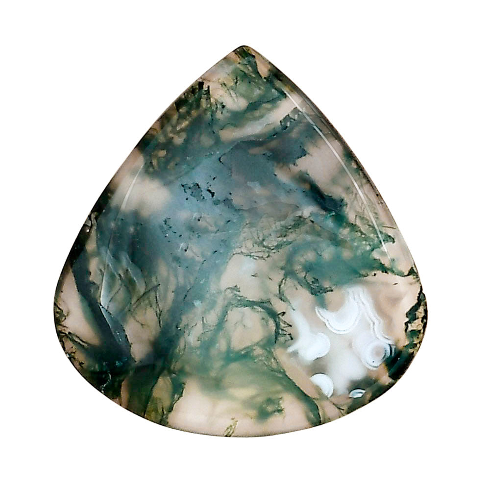 Green Moss Agate 29.45x28.15x4.5 mm Heart Gemstone LS02071-31