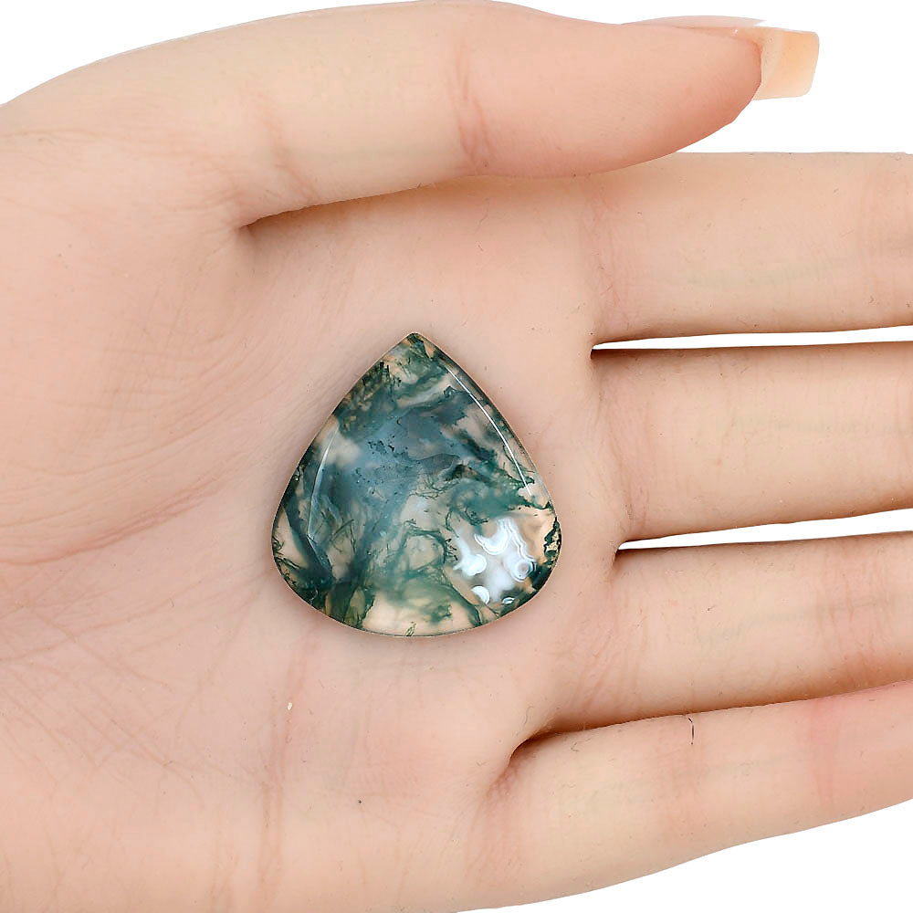 Green Moss Agate 29.45x28.15x4.5 mm Heart Gemstone LS02071-31