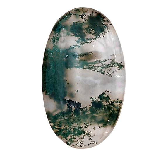 Green Moss Agate 29.85x17.8x5 mm Oval Gemstone LS02072-31
