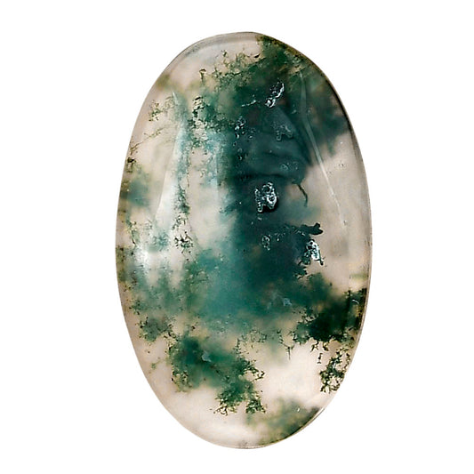 Green Moss Agate 29.8x18.4x4.8 mm Oval Gemstone LS02073-31