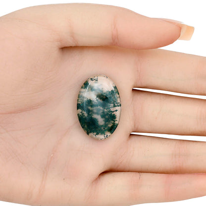 Green Moss Agate 28.4x19.3x4.7 mm Oval Gemstone LS02075-31