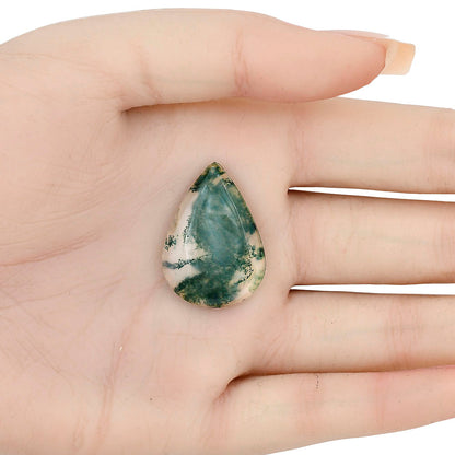 Green Moss Agate 28.8x20.4x5 mm Pear Gemstone LS02077-31