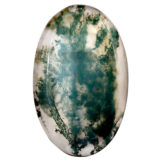 Green Moss Agate 39.5x24.75x5.3 mm Oval Gemstone LS02078-31