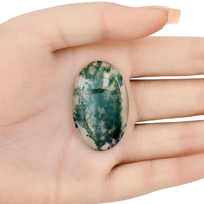 Green Moss Agate 39.5x24.75x5.3 mm Oval Gemstone LS02078-31