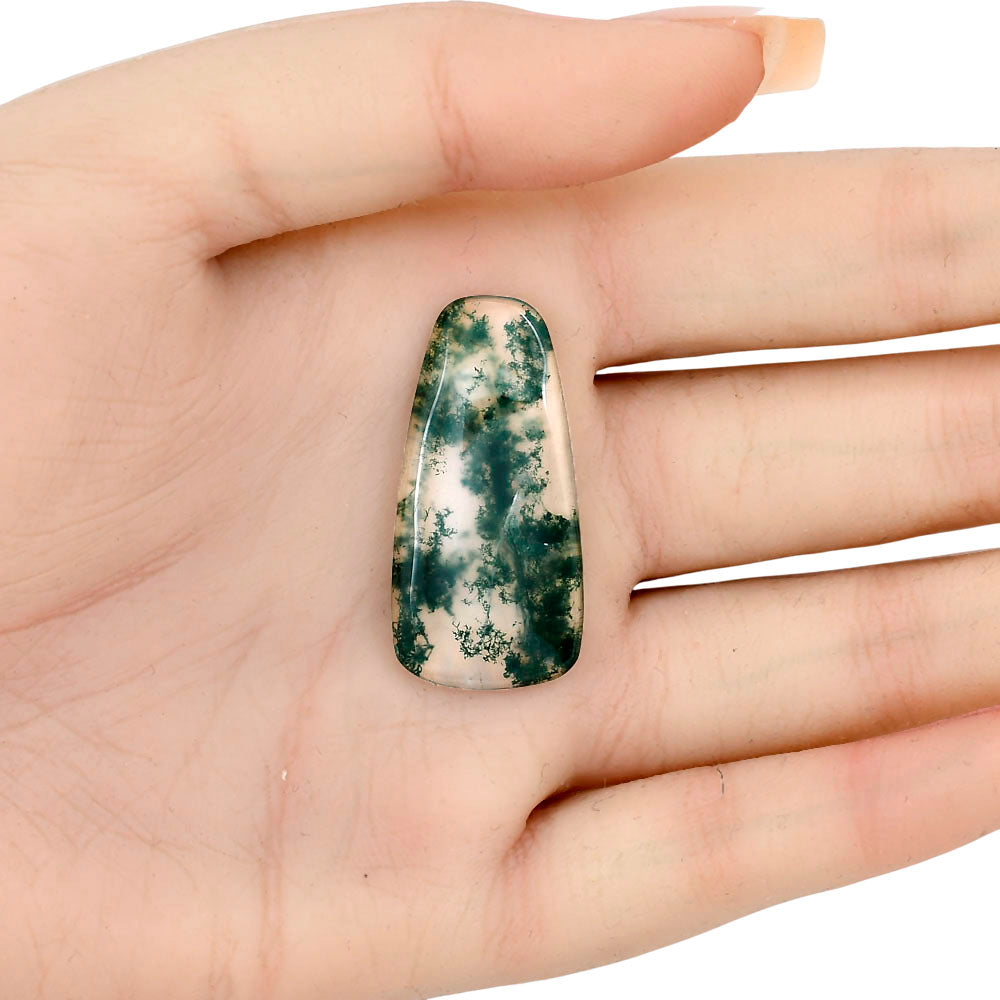 Green Moss Agate 35.3x17.25x3.7 mm Fancy Gemstone LS02081-31