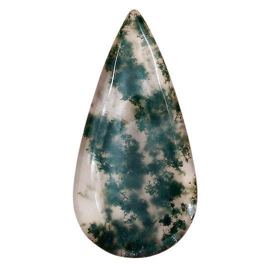 Green Moss Agate 42.45x21.35x7 mm Pear Gemstone LS02083-31