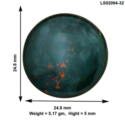 Blood Stone 24.8x24.8x5 mm Round Gemstone LS02094-32