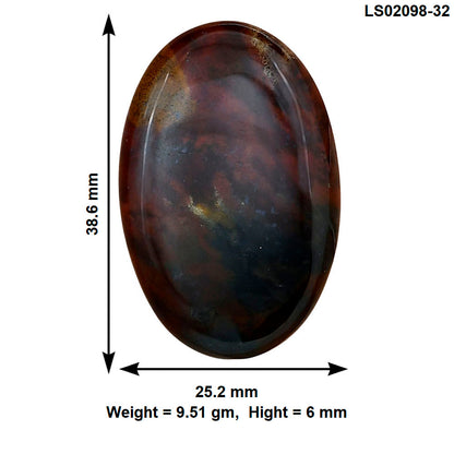 Blood Stone 38.6x25.2x6 mm Oval Gemstone LS02098-32