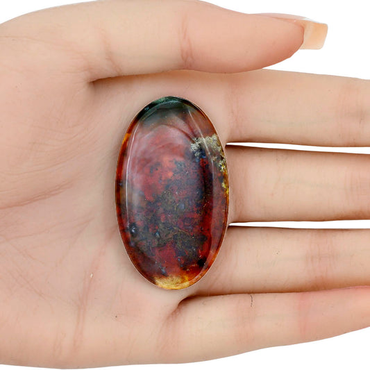 Blood Stone 46.6x27.4x5.5 mm Oval Gemstone LS02102-32