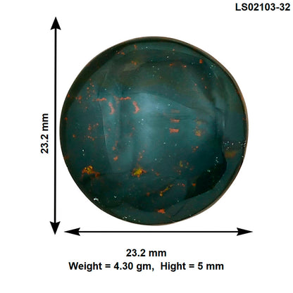 Blood Stone 23.2x23.2x5 mm Round Gemstone LS02103-32