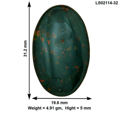Blood Stone 31.2x19.6x5 mm Oval Gemstone LS02114-32