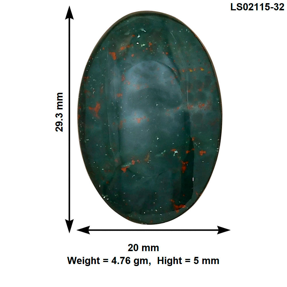 Blood Stone 29.3x20x5 mm Oval Gemstone LS02115-32
