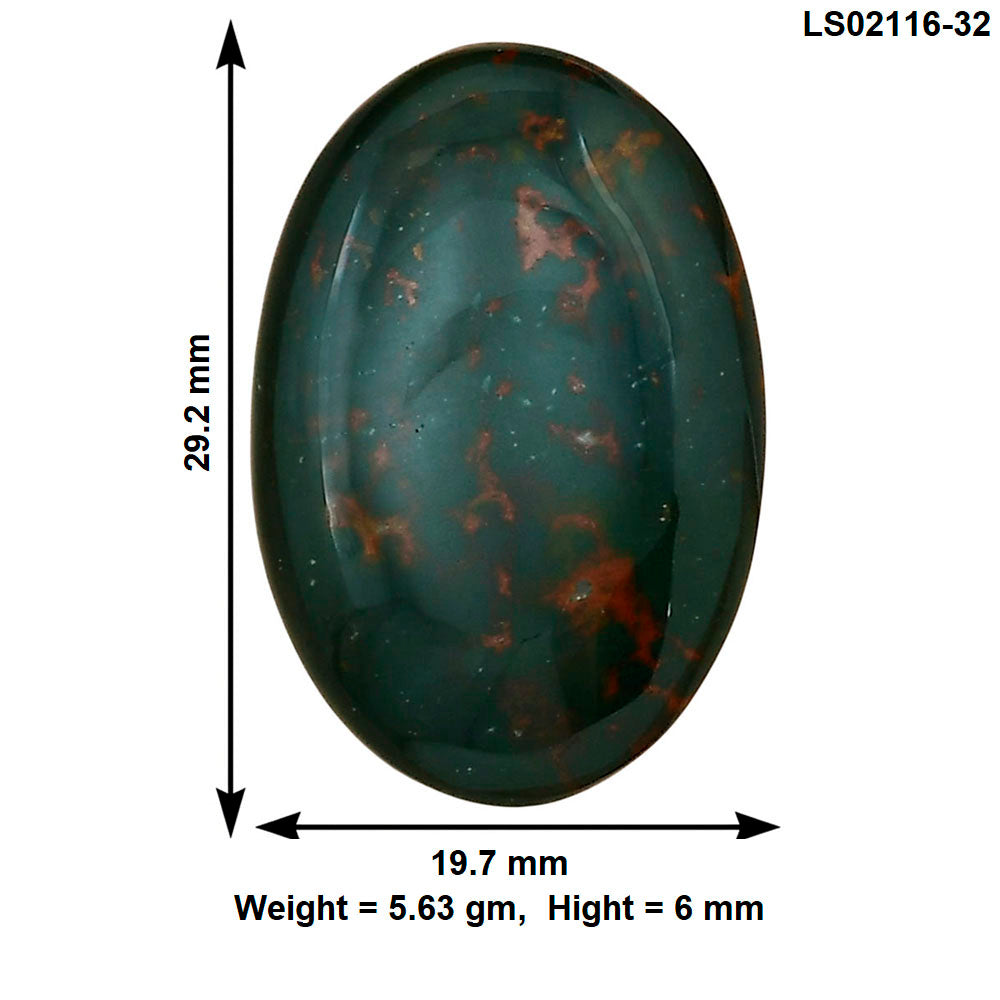 Blood Stone 29.2x19.7x6 mm Oval Gemstone LS02116-32