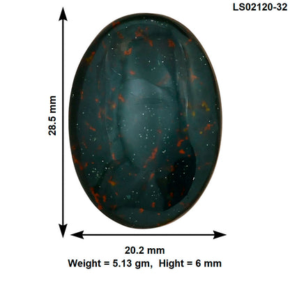 Blood Stone 28.5x20.2x6 mm Oval Gemstone LS02120-32