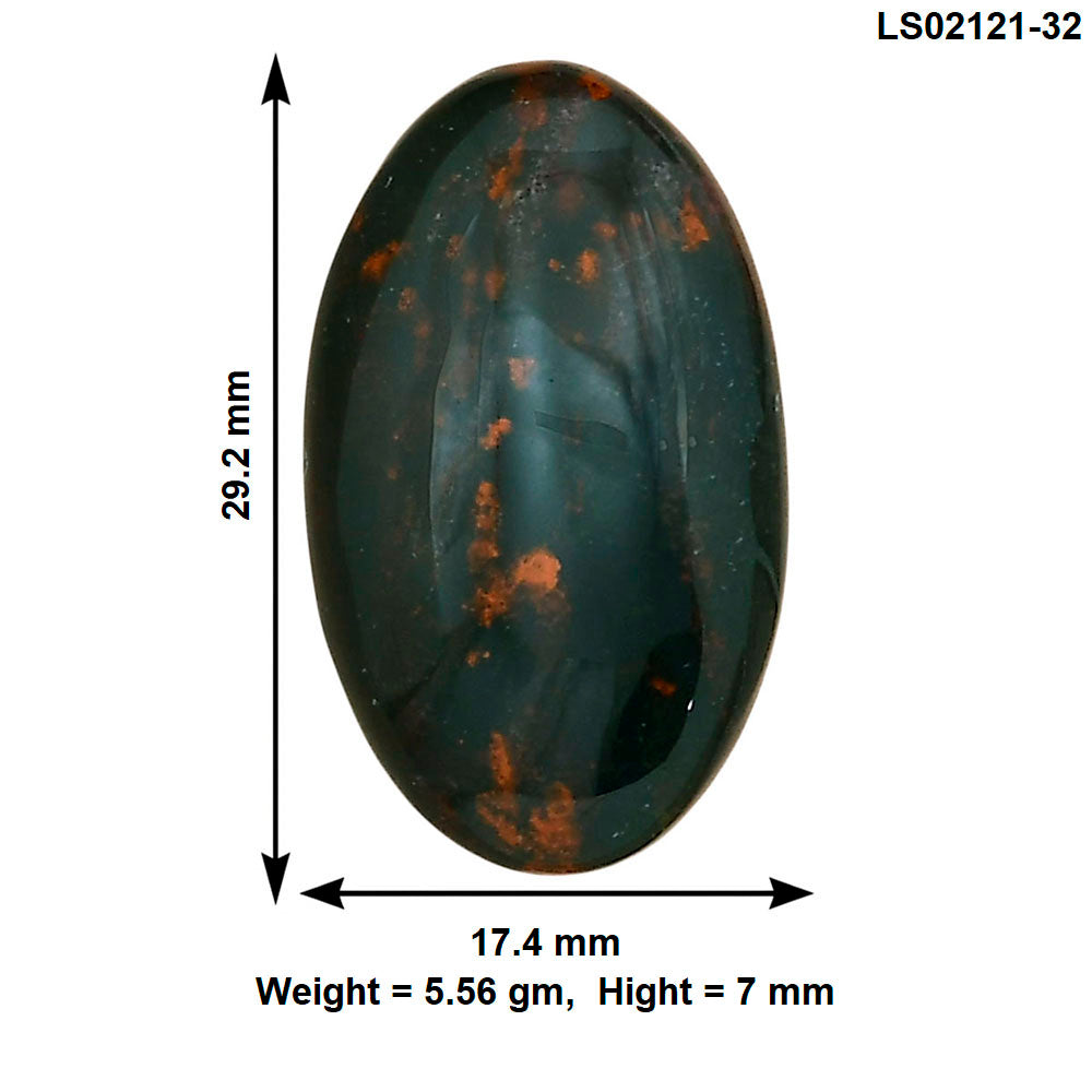 Blood Stone 29.2x17.4x7 mm Oval Gemstone LS02121-32