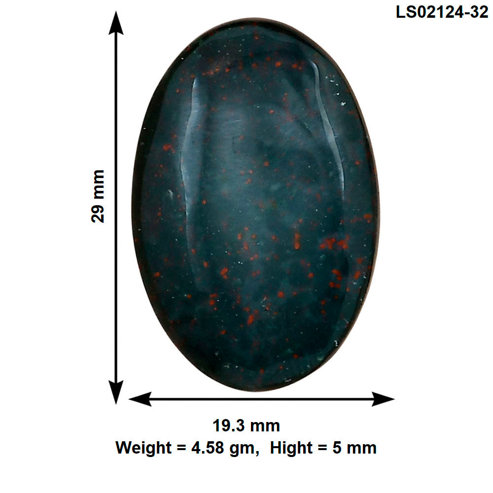 Blood Stone 29x19.3x5 mm Oval Gemstone LS02124-32