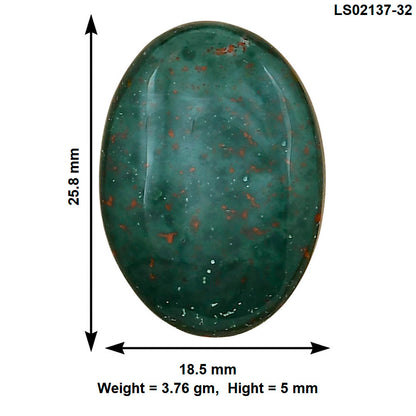 Blood Stone 25.8x18.5x5 mm Oval Gemstone LS02137-32