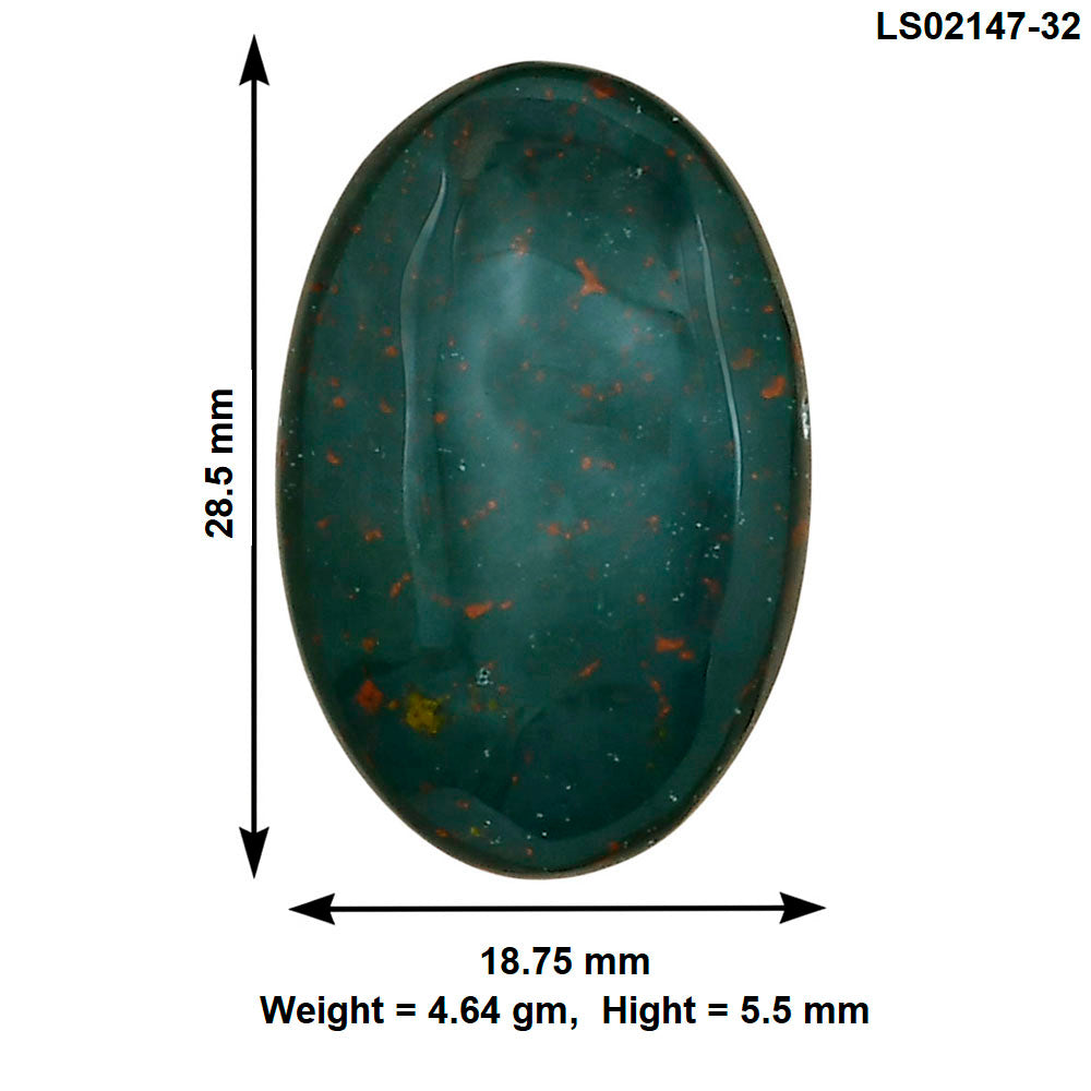 Blood Stone 28.5x18.75x5.5 mm Oval Gemstone LS02147-32