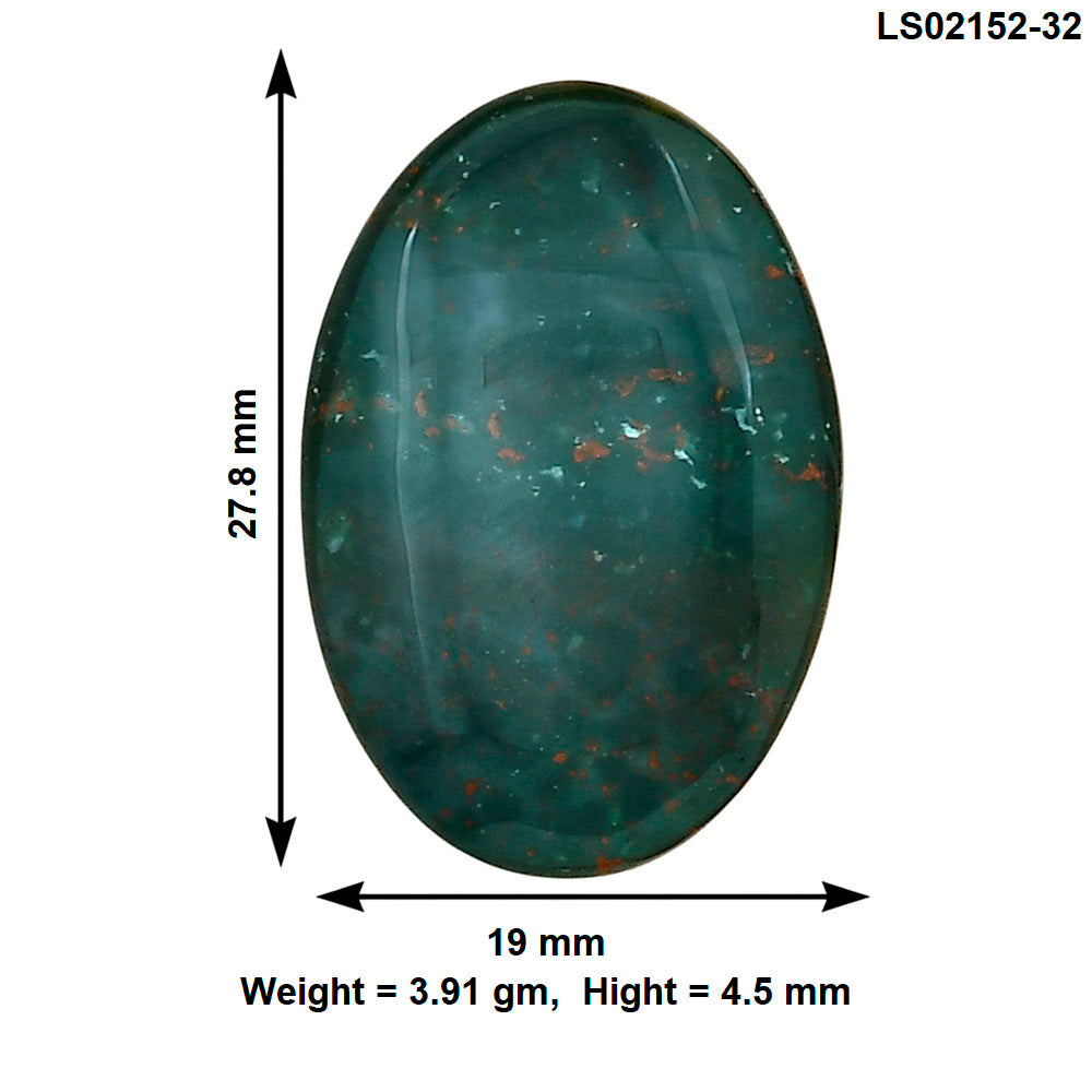 Blood Stone 27.8x19x4.5 mm Oval Gemstone LS02152-32
