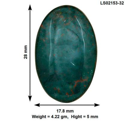 Blood Stone 28x17.8x5 mm Oval Gemstone LS02153-32