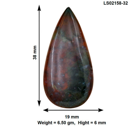 Blood Stone 38x19x6 mm Pear Gemstone LS02158-32