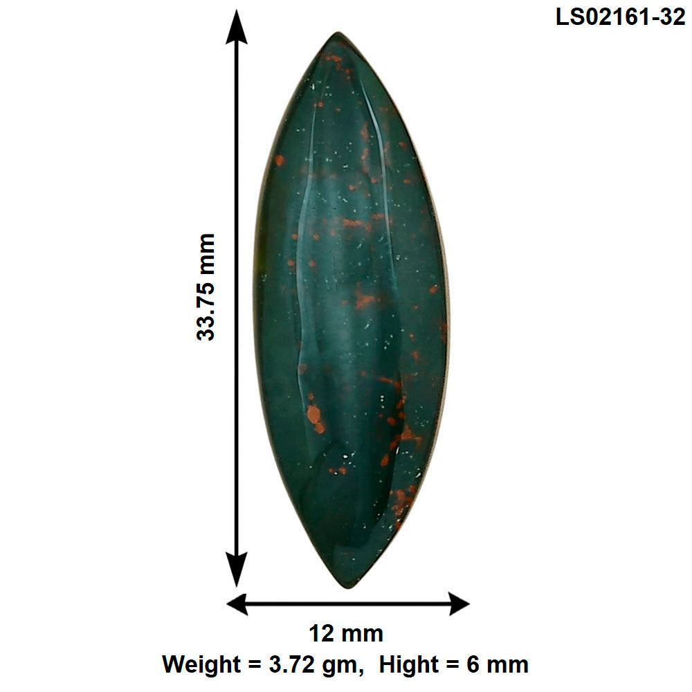 Blood Stone 33.75x12x6 mm Marquise Gemstone LS02161-32