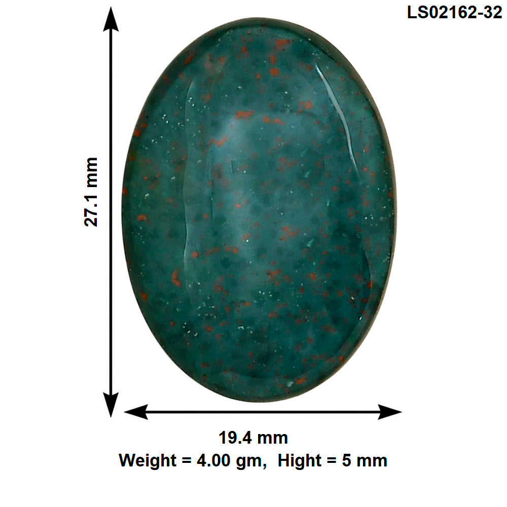 Blood Stone 27.1x19.4x5 mm Oval Gemstone LS02162-32
