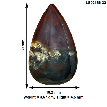 Blood Stone 30x18.2x4.5 mm Pear Gemstone LS02166-32