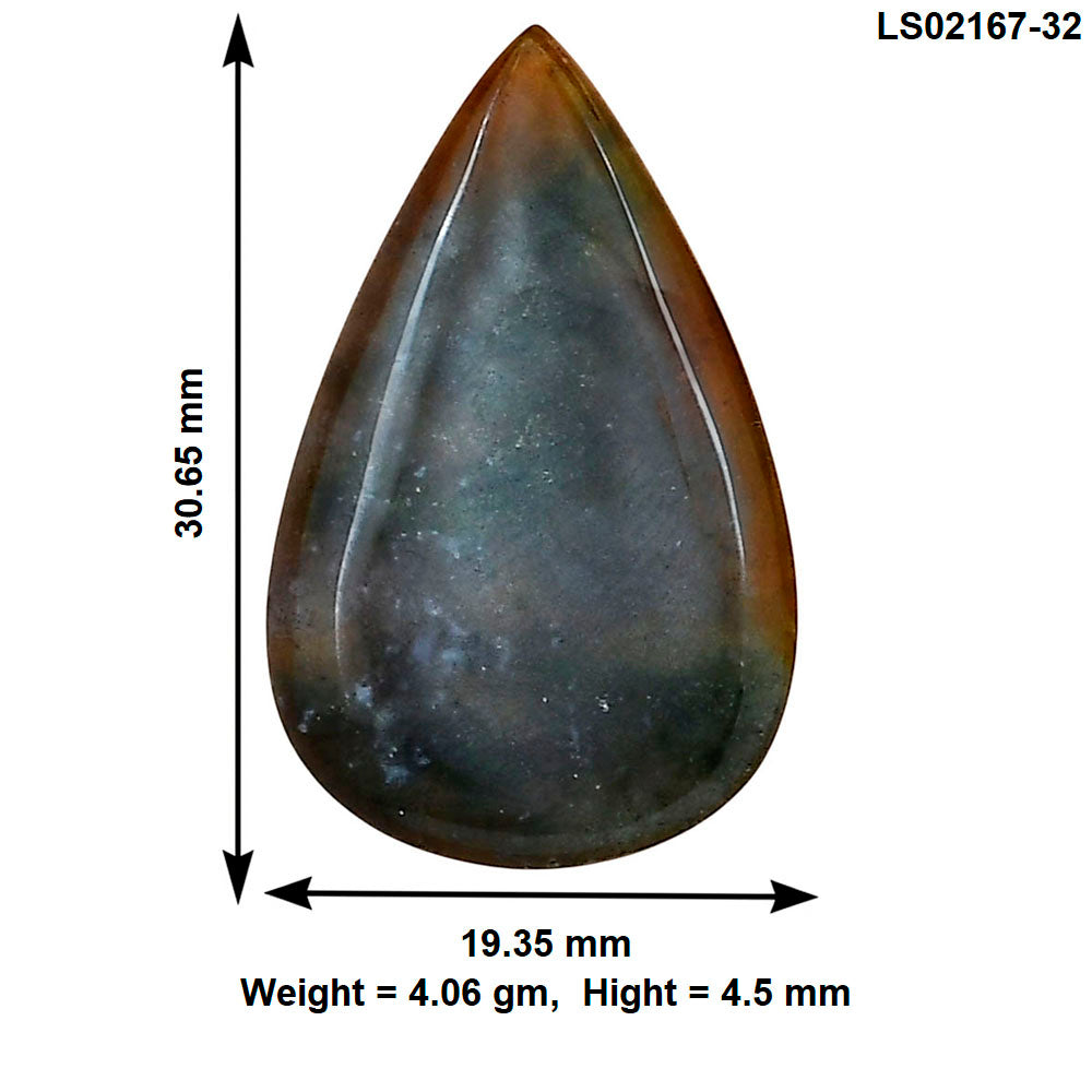 Blood Stone 30.65x19.35x4.5 mm Pear Gemstone LS02167-32