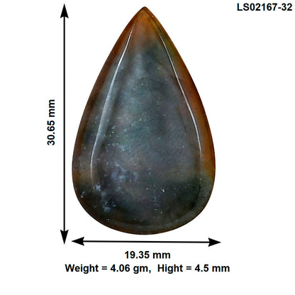 Blood Stone 30.65x19.35x4.5 mm Pear Gemstone LS02167-32