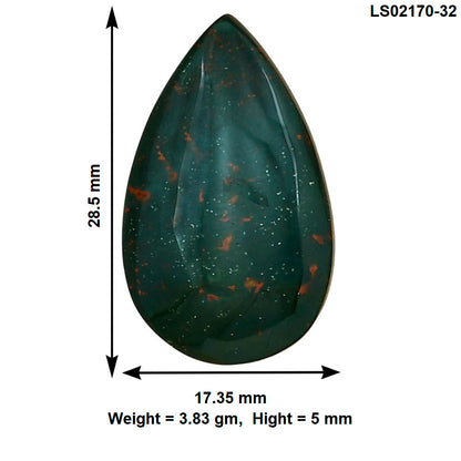 Blood Stone 28.5x17.35x5 mm Pear Gemstone LS02170-32